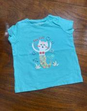 T shirt turquoise 6-9 mois in extenso 