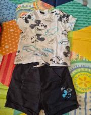 Tee-shirt et short noir bleu et beige Mickey