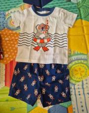 Short tee-shirt avec amical et tuba