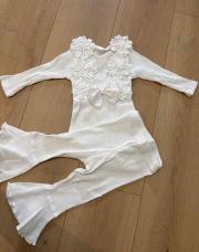 Ensemble body pantalon blanc bébé fille 9/12m