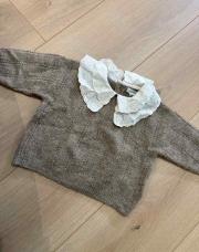 Pull beige col Claudine fille 9m