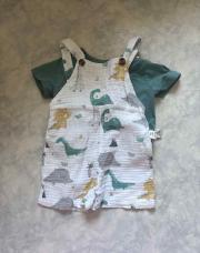 Salopette courte + teeshirt  6 mois