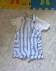 Salopette courte + teeshirt 6 mois 