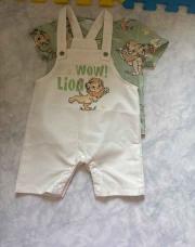 Salopette courte +teeshirt 6 mois