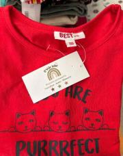 T shirt rouge chat 110