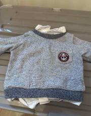 Pull imitation chemise, taille 6 mois 