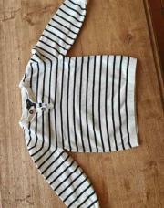 Pull ligné blanc et marine Kiabi 24M
