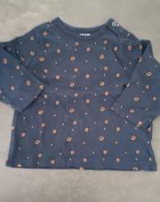 Blouse LM bleu planètes Kiabi 6 mois