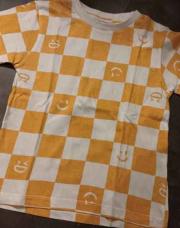 Tee-shirt kids 98/104 carrés orange