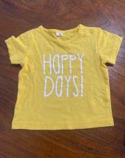 T shirt jaune happy days 9-12 mois 