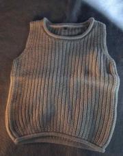 Pull blanc sans manches 6 mois