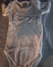 Body blanc ourson manches courtes 9 mois