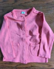 Gilet rose fermeture pression, 2 poches avant.    9 mois 