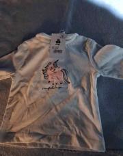 T-shirt licorne blanc neuf 6 mois 