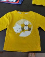 T-shirt longue manche jaune obaibi 56cm