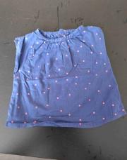 T-shirt CM bleu pois rouges TAO 1mois
