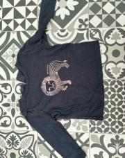 T-shirt bleu marine lion 