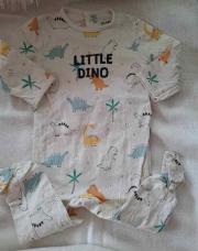 Pijama jaune dino léger kiabi 12 mois 