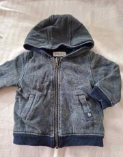 Gilet sweat réversible bleu et vert jean Bourget 12 mois 