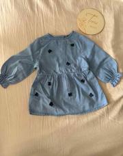 Robe en jeans avec fleurs JBC 3 mois 