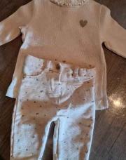 Ensemble TAO coeur doré +pantalon