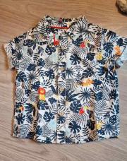 Chemise bleue feuilles 18 mois