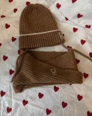 Bonnet et snood beige 6 mois 