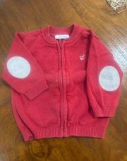 Gilet obaibi rouge et gris 6 mois 