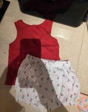 Ens. 2ans kiabi rouge cerise 