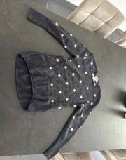 Pull à pois bleu/blanc H&M XS 