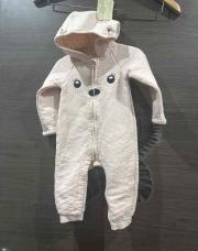 Combi une pièce avec tirette rose ourson