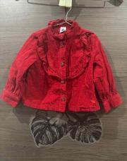 Chemisier en velours rouge petit bateau