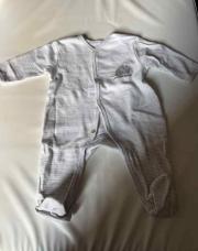 Pyjama blanc rayure grise avec un éléphant gris T1M