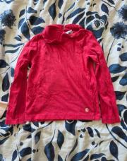 T-shirt à col claudine rouge Petit Bateau 6 ans