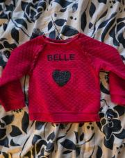 Sweat rouge belle à croquer 4 ans