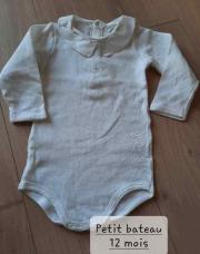 Body petit bateau 12 mois