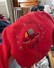 Pull capuche rouge 