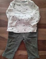 Ensemble 6 mois avions vert kiabi 