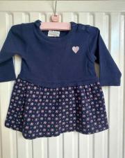Robe bleu petit cœur taille 68