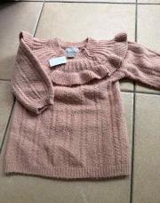 Pull laine rose taille 6-9 mois 