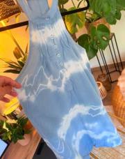 Robe d’été tie-dye bleu et blanc – Taille S