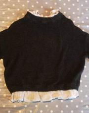 Pull noir col blanc mango 5ans
