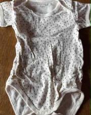 body 6 mois blanc points noir