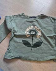 Pull vert d eau fleur 