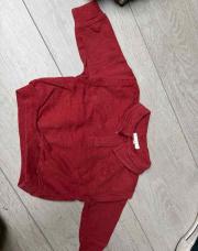 Polo longues manches rouge 3 mois 