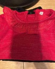 Pull rouge pailletée 12mois
