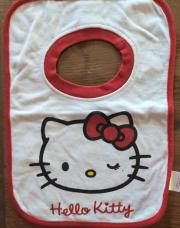 Bavoir Hello Kitty tissu rouge et blanc ( à passer par la tête )