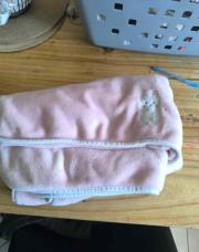 Couverture okaidi chat rose 