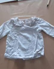 t-shirt rose pale longue manche dentelle col