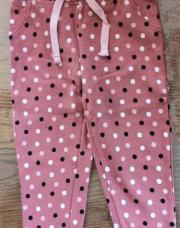 74/80  pantalon vieux rose à pois. ( Noir, rose, blanc)